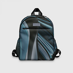 Детский рюкзак Волнообразные синие пластины во тьме, цвет: 3D-принт
