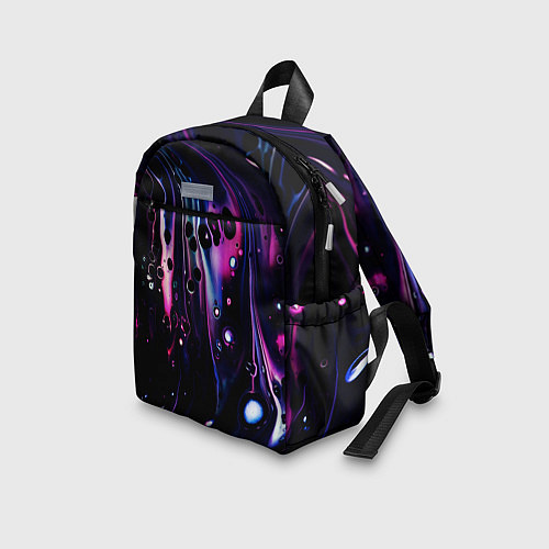Детский рюкзак Фиолетовая вода и краски / 3D-принт – фото 3
