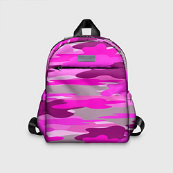 Детский рюкзак Абстракция милитари ярко розовый, цвет: 3D-принт