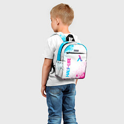 Детский рюкзак Half-Life neon gradient style: надпись, символ, цвет: 3D-принт — фото 2