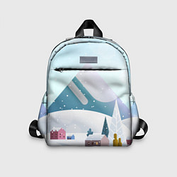 Детский рюкзак Зимние горы - минимализм, цвет: 3D-принт