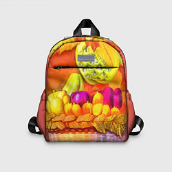 Детский рюкзак Спелые фрукты и овощи в плетеной корзине, цвет: 3D-принт