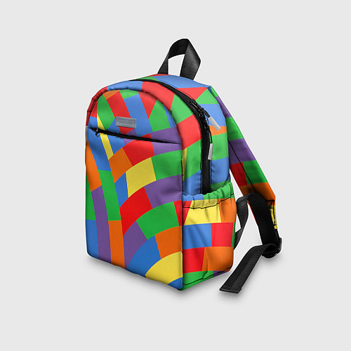 Детский рюкзак Разноцветные текстуры и паттерны / 3D-принт – фото 3