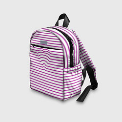 Детский рюкзак Полосатый паттерн бело-розового цвета, цвет: 3D-принт — фото 2