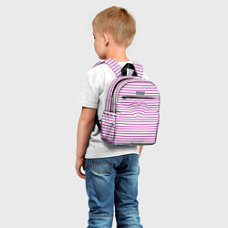Детский рюкзак Полосатый паттерн бело-розового цвета, цвет: 3D-принт — фото 2