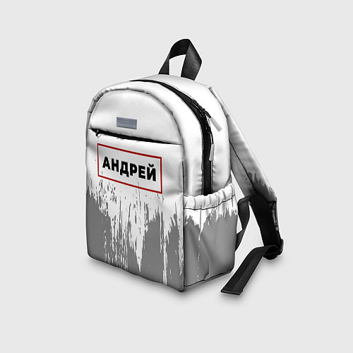 Детский рюкзак Андрей - в красной рамке на светлом / 3D-принт – фото 3