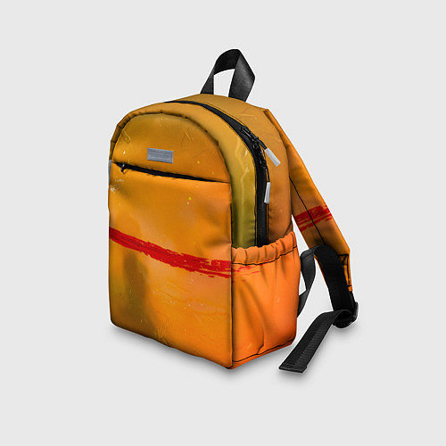 Детский рюкзак Оранжевый туман и красная краска / 3D-принт – фото 3