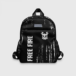 Детский рюкзак Free Fire glitch на темном фоне: надпись, символ, цвет: 3D-принт