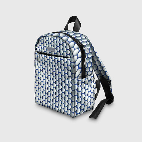 Детский рюкзак Геометрические бело-синие круги / 3D-принт – фото 3