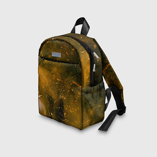 Детский рюкзак Чёрный туман и золотые краски / 3D-принт – фото 3