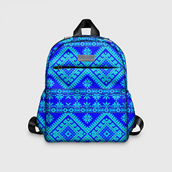 Детский рюкзак Сине-голубые узоры - вышивка, цвет: 3D-принт