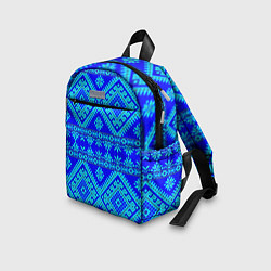 Детский рюкзак Сине-голубые узоры - вышивка, цвет: 3D-принт — фото 2