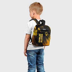 Детский рюкзак Goblin Slayer - gold gradient: надпись, символ, цвет: 3D-принт — фото 2