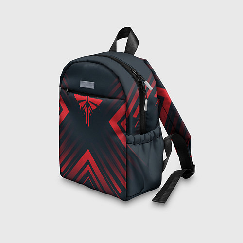 Детский рюкзак Красный символ The Last Of Us на темном фоне со ст / 3D-принт – фото 3