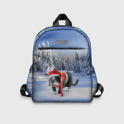 Детский рюкзак Ряженый котик в зимнем лесу, цвет: 3D-принт