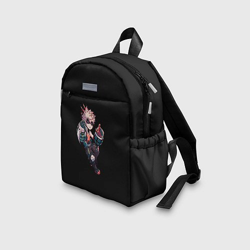 Детский рюкзак Бакуго Кацуки - черный фон / 3D-принт – фото 3