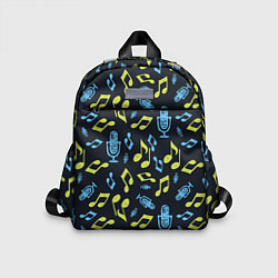 Детский рюкзак Микрофон и ноты, цвет: 3D-принт