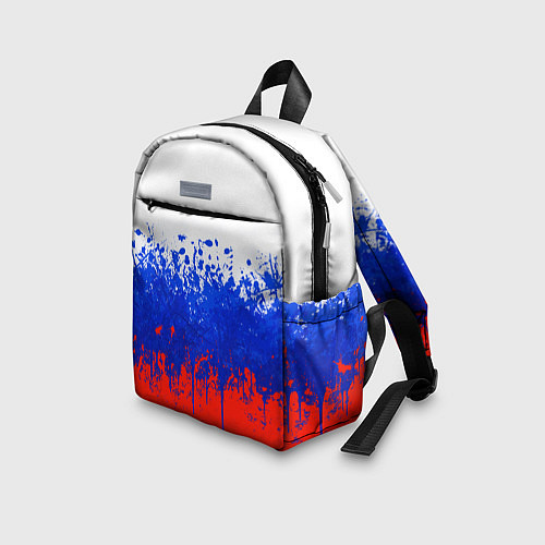 Детский рюкзак Флаг России с горизонтальными подтёками / 3D-принт – фото 3