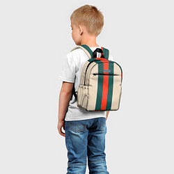 Детский рюкзак Полосы триколор красный зеленый, цвет: 3D-принт — фото 2