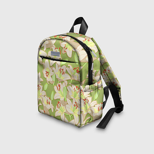 Детский рюкзак Нежные цветы - лилии: цветной паттерн / 3D-принт – фото 3