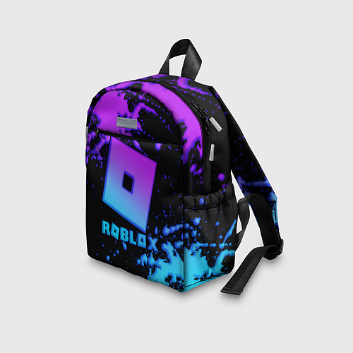 Детский рюкзак Roblox logo neon gradient / 3D-принт – фото 3