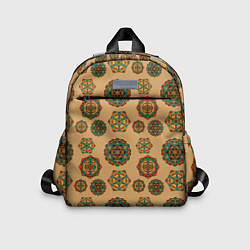 Детский рюкзак Мандалы на бежевом фоне, цвет: 3D-принт