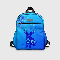 Детский рюкзак Синий кролик и снежинки, цвет: 3D-принт