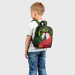 Детский рюкзак Красный попугай Ара, цвет: 3D-принт — фото 2