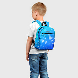 Детский рюкзак Снежинки на голубом фоне, цвет: 3D-принт — фото 2