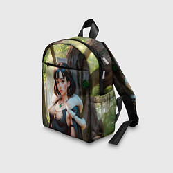 Детский рюкзак Нейросеть - аниме девушка в лесу, цвет: 3D-принт — фото 2