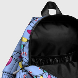 Детский рюкзак Новогодняя гирлянда голубая, цвет: 3D-принт — фото 2