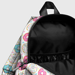 Детский рюкзак Разноцветные пончики с серым зайцем, цвет: 3D-принт — фото 2