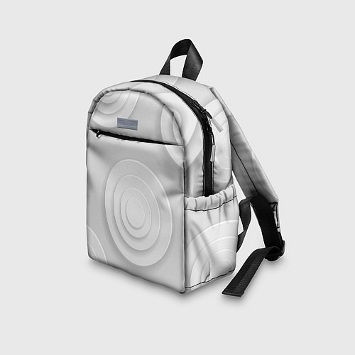 Детский рюкзак Серый фон и абстрактные белые объёмные окружности / 3D-принт – фото 3