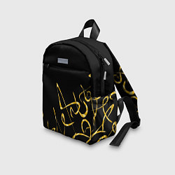 Детский рюкзак Золотая каллиграфия на черном фоне, цвет: 3D-принт — фото 2