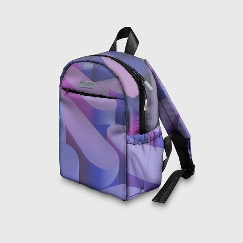 Детский рюкзак Абстрактные фиолетовые прямоугольники со скругленн / 3D-принт – фото 3