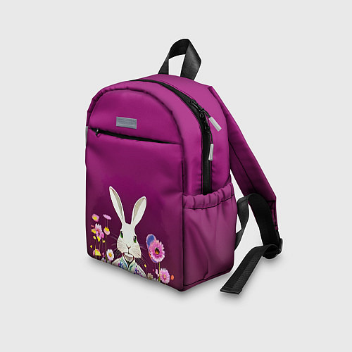 Детский рюкзак Кролик на винном фоне / 3D-принт – фото 3