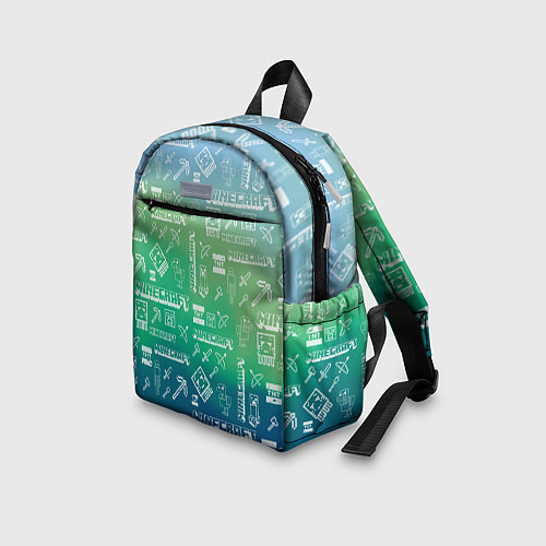 Детский рюкзак Майнкрафт символы на потертом фоне / 3D-принт – фото 3