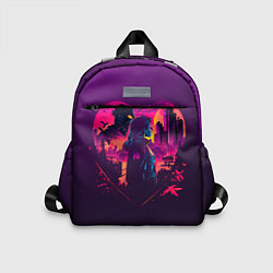 Детский рюкзак Сердце в стиле Киберпанк, цвет: 3D-принт