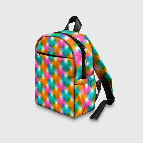Детский рюкзак Светящиеся геометрические сердца / 3D-принт – фото 3