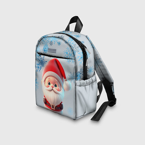 Детский рюкзак Дед мороз и много снежинок / 3D-принт – фото 3