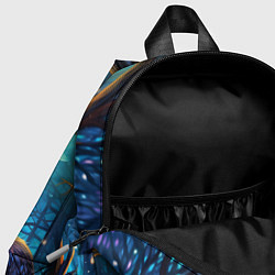 Детский рюкзак Волк в ночном лесу в folk art стиле, цвет: 3D-принт — фото 2