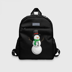 Детский рюкзак Новогодний снеговик с шарфом, цвет: 3D-принт