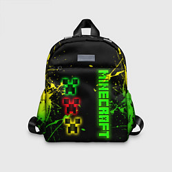 Детский рюкзак Minecraft - неоновые логотипы, цвет: 3D-принт