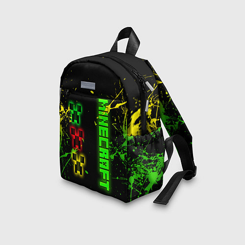Детский рюкзак Minecraft - неоновые логотипы / 3D-принт – фото 3