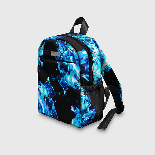 Детский рюкзак Красивый синий огонь / 3D-принт – фото 3