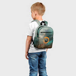 Детский рюкзак Светло-зелёный и оранжевый туман и краски, цвет: 3D-принт — фото 2