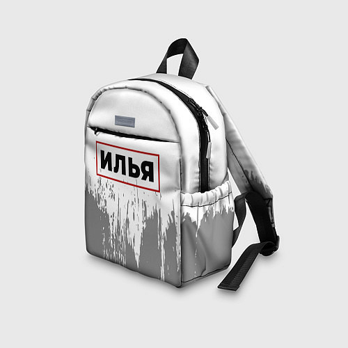 Детский рюкзак Илья - в красной рамке на светлом / 3D-принт – фото 3