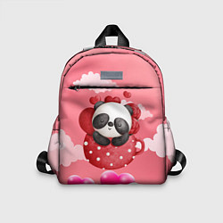 Детский рюкзак Панда с сердечками в чашке, цвет: 3D-принт