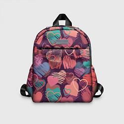 Детский рюкзак Узор из разных сердец, цвет: 3D-принт