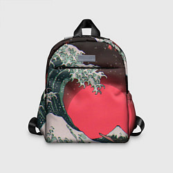 Детский рюкзак Японская волна в красном цвете